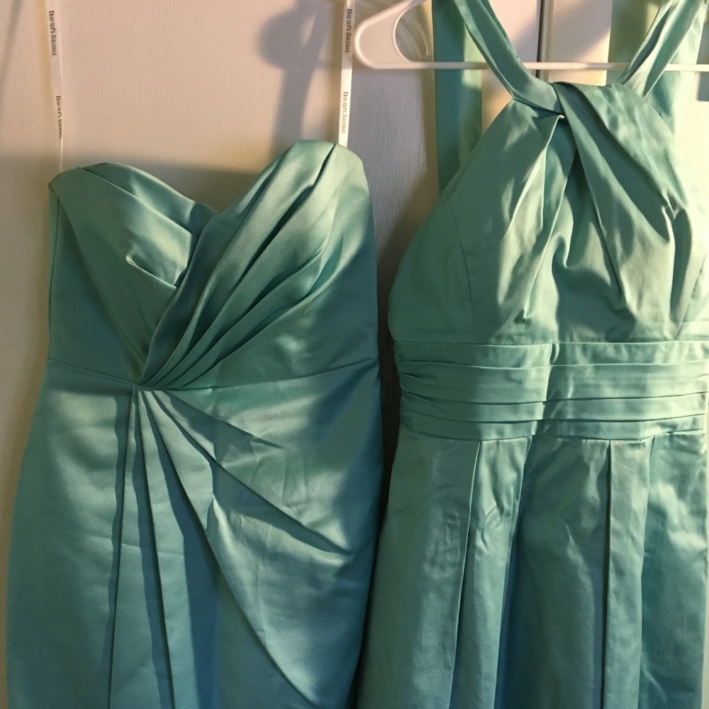 2 Tiffany color bridesmaid dresses